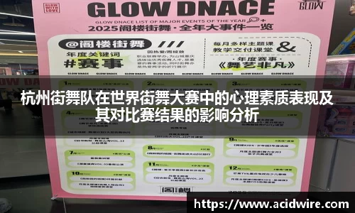 杭州街舞队在世界街舞大赛中的心理素质表现及其对比赛结果的影响分析